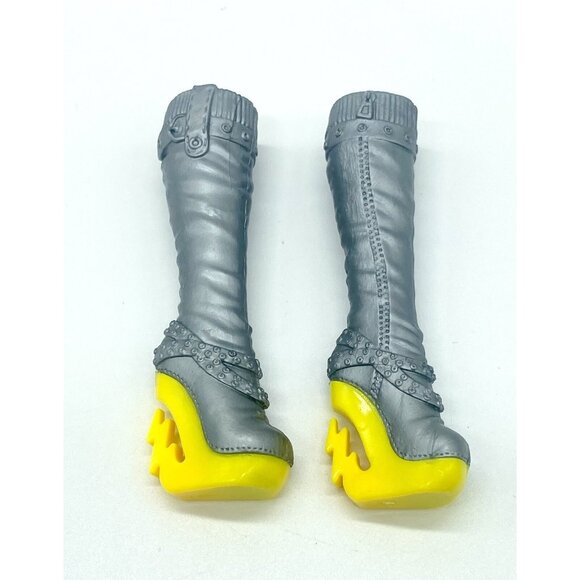 Monster High Doll Frankie Stein Freaky Fusion Tall Silver Yellow High Heel Boots - Picture 2 of 3